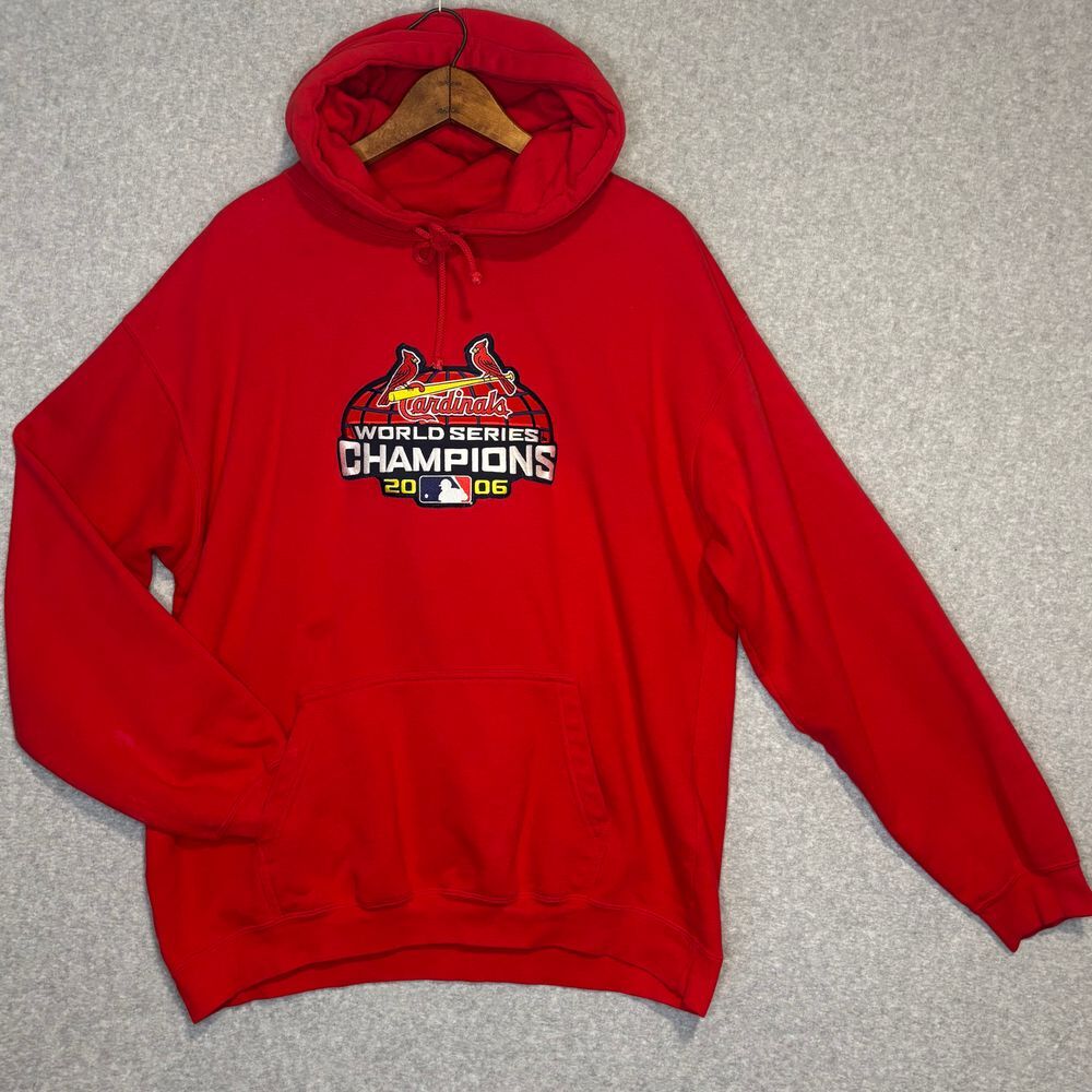 St‎ Louis Cardinals Red Hoodie Y2K World Series Champions 2006 Large Men's MLB